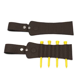

Luxury Leather Gift Hook to Golf Bag Belt Clip Golf Tee Holder with Magnet