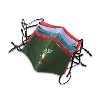 

Christmas Pattern Dust-Proof Washing Printing Masks For Adults/XMAS Decor/With Filter Element Adjustable/Washable