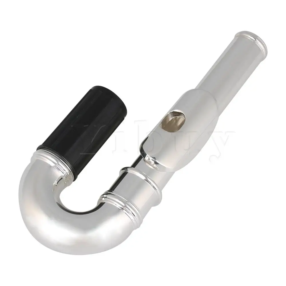 Banhada a Prata Articulação para Flauta de Instrumento Yibuy Flauta Curvada Cabeça Clássica - Image 2
