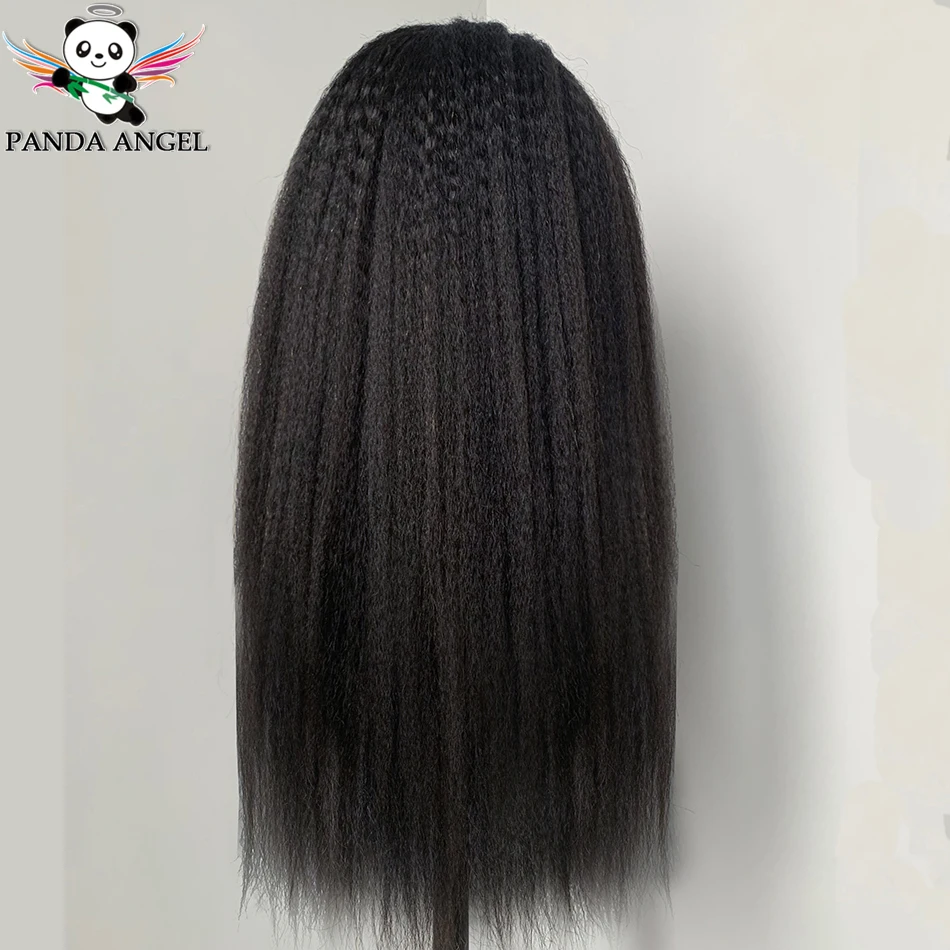 Панда 13*4 Yaki прямые человеческие волосы на кружеве парики для черных женщин бразильские волосы remy 8-28 дюймов 150% Плотность парики на кружеве