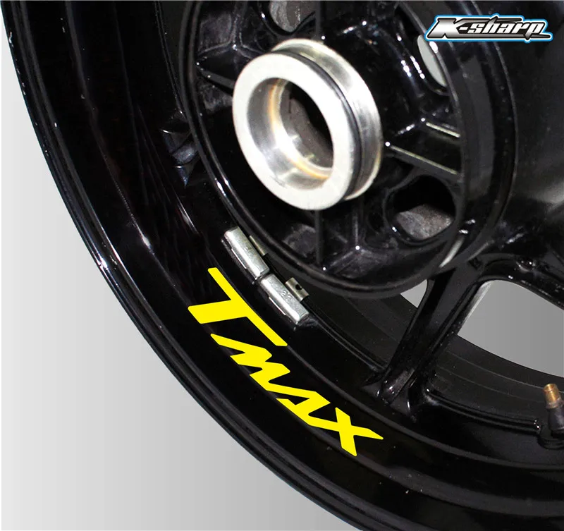 Новинка! Стильная наклейка на колеса мотоцикла, светоотражающая полоска, креативная наклейка на обод для YAMAHA TMAX t max, логотип MOTO - Цвет: K-LQT-TMAX-05