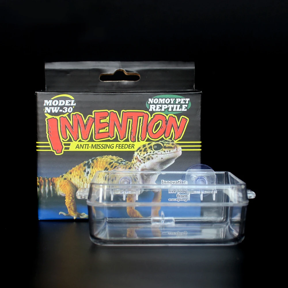 Alimentador de alimentación para anfibios, bebedero anti-escapes para mascotas, universal, serpiente/lagarto/Rana avispada