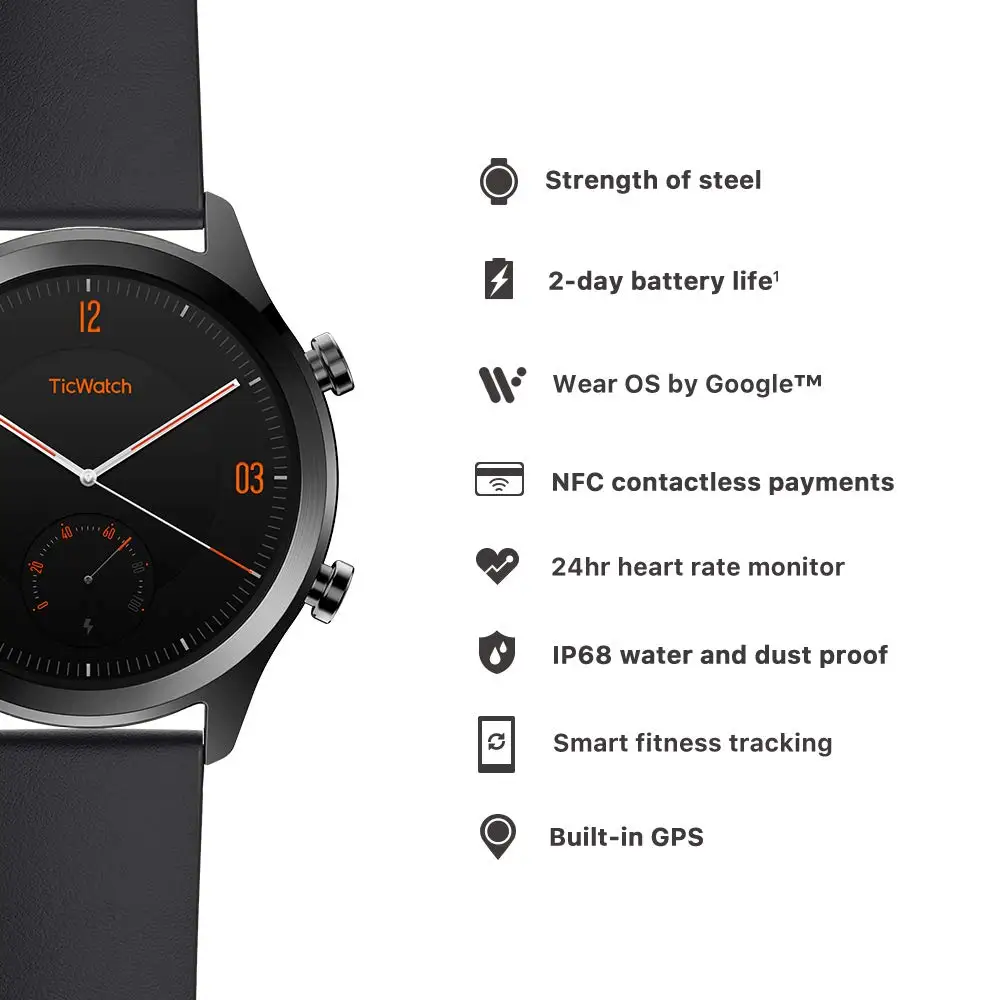  Ticwatch C2 Smart Watch Bluetooth GPS Sport Watch Android&iOS compatible IP68 Waterproof NFC Google