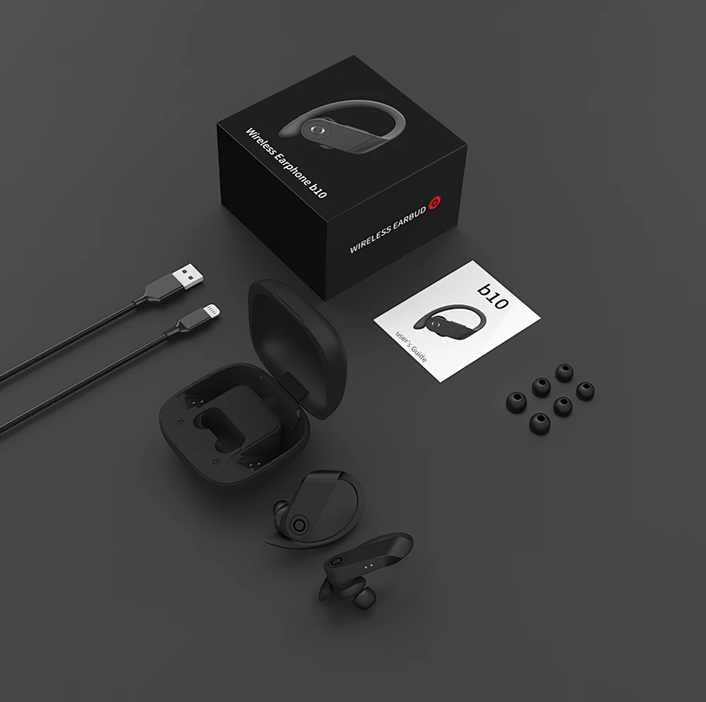 B10 Bluetooth 5,0 наушники с микрофоном TWS громкой связи водостойкая беспроводная гарнитура для iPhone 8 Plus ушной крючок спортивные стерео наушники