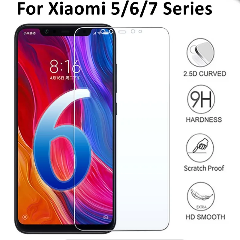 Защитное стекло 9H для Xio mi Red 6a 5a 6 pro Note 7 Защитная пленка экрана Xiaomi 6X A2 светильник