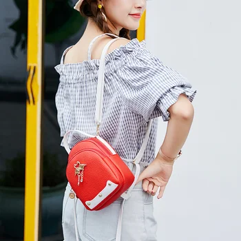 

Simple Women's Backpack Solid Color Leather Little Swan Backpack Shoulder Bag Mini Backpacks Fashion Casual Small School Bags