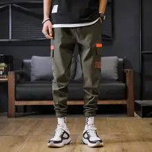 Красивые мужские весенне-осенние шаровары с карманами в стиле хип-хоп, повседневные корейские штаны для бега