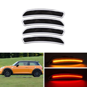 

4x Smoked Led Side Marker Lights For BMW Mini Cooper F55 F56 F57 2014-2019 Front Amber Rear Red OEM: 63137298337 63137298338