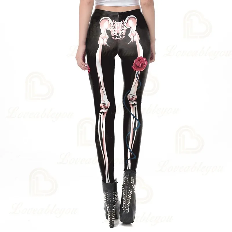 2020 New Halloween Cosplay Leggings Women Girls 3D Punk Skeleton Leggings Adventure Halloween Party Printed Women Fitness Pants
