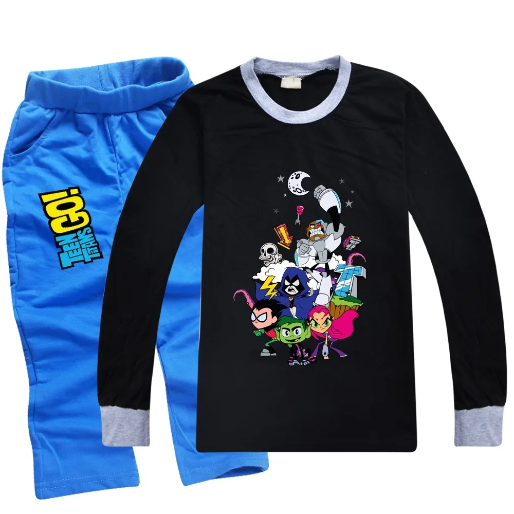 Teen Titans Go Teen Kids Clothes Baby Boys Costume Letter Tracksuit Camouflage Tops Pants 2PCS Children Boy Outfits Set TF085
