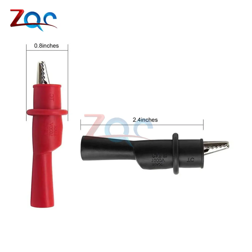 Universal Alligator Clips Set Banana Test Lead Probe Clip Replacement for Multimeter Test Lead alligator clips