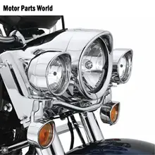 Moto 7 ''visiera anello di rivestimento faro 4.5'' fendinebbia stile visiera anello di rivestimento indicatore di direzione per Harley Touring Softail FLD