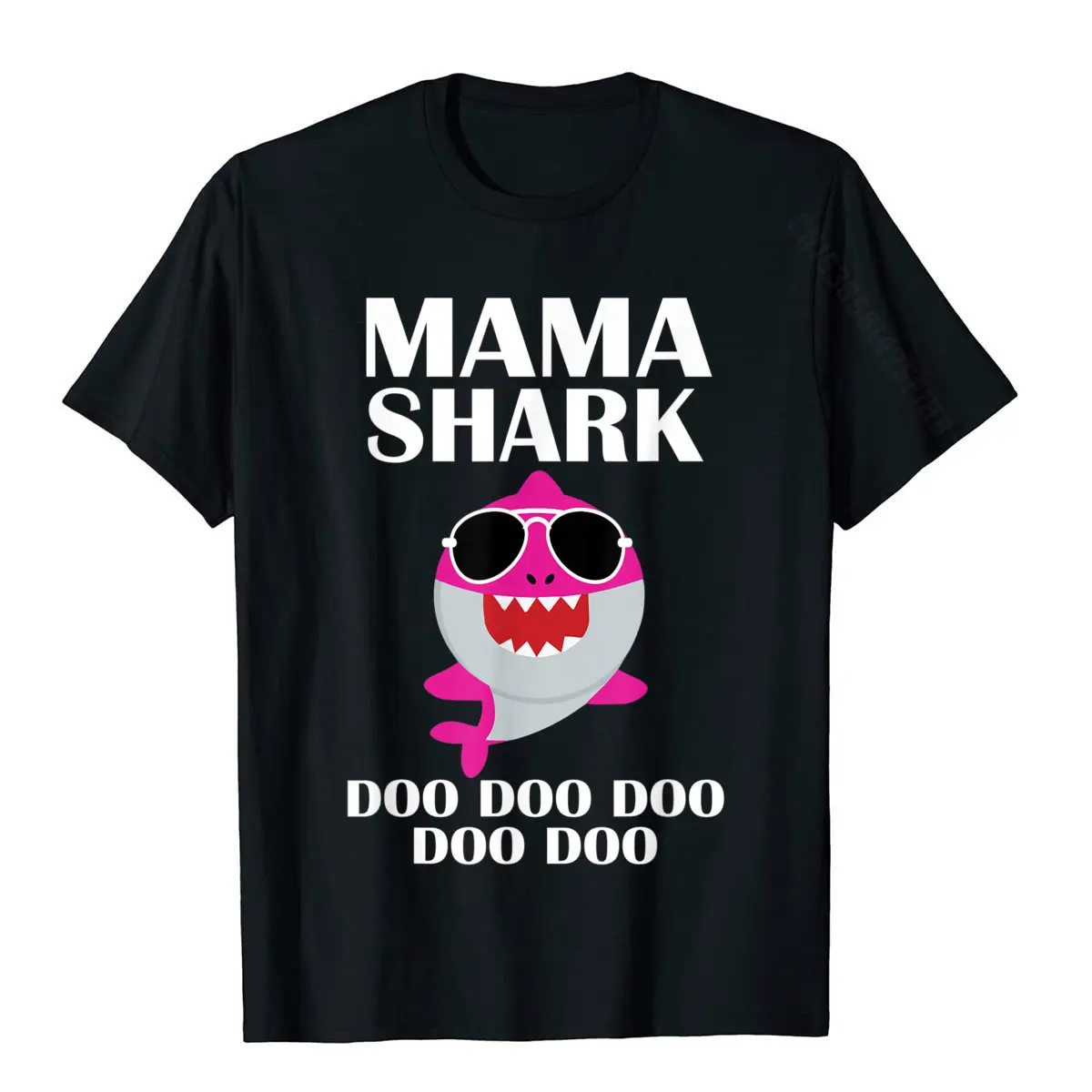 Casual Short Sleeve Tops Shirts Summer Round Neck 100% Cotton Men's Top T-shirts Printed Casual Tee-Shirts 2021 Hot Sale Mama Shark Doo Doo Shirt Funny Mothers Day Mama Christmas T-Shirt__1419 black