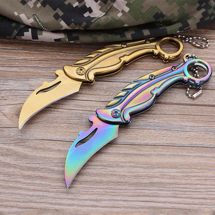 Складной нож Karambit CS GO, ножи для выживания, охотничьи Тактические карманные ножи, стальные ручки для кемпинга, ручные инструменты