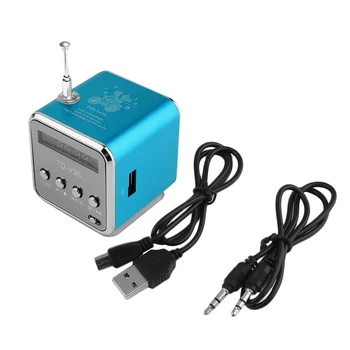 

Portable Aluminum Alloy TD-V26 Mini Speaker Portable Digital LCD Sound Micro SD/TF FM Radio Music Stereo Loudspeaker for Laptop
