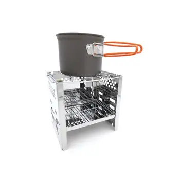 

Folding Cookware Camping Portable Stainless Steel Stove for Traveling Hiking Camping Camping Stove Cooking Accessory 1Set