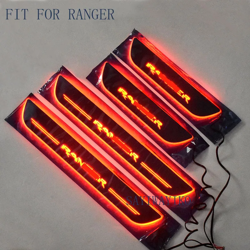 

Car-styling accessories LED Door Sill Scuff Plate Welcome Pedal threshold shining brilliant pedal fit for 2012-2017 T6 T7 ranger