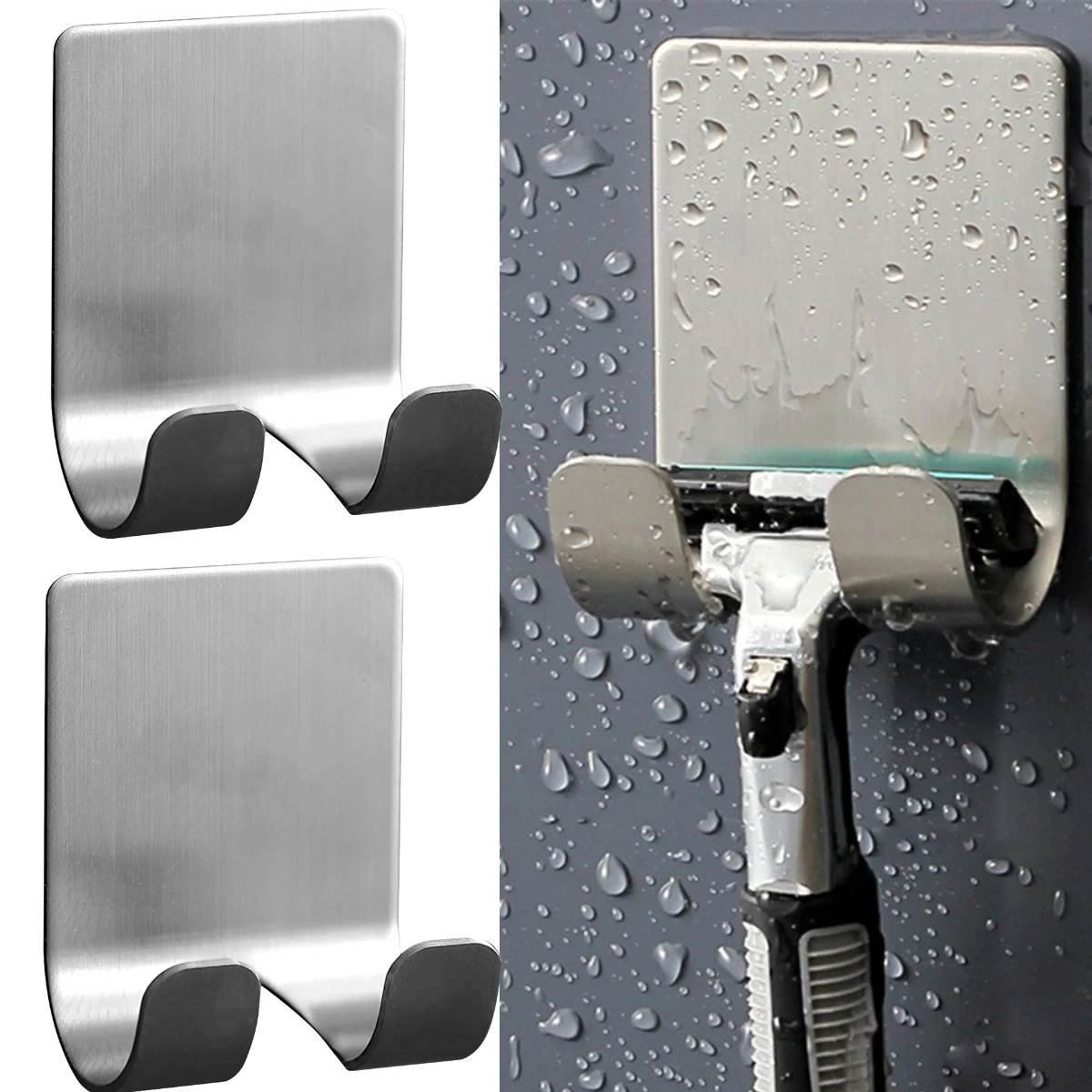 1pcs Shaving Razor Holder Shower Stainless Steel Bathroom Wall Razor