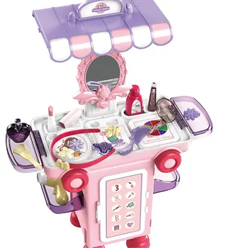 

Rowsfire 17Pcs Children Cartoon Bus Pretend Playset Simulation Makeup Toys