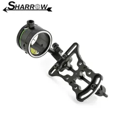 Archery Compound Bow Sight 1 Pin 0.019' Micro Adjustable Aluminum Hunting Bow Shooting Accessories
