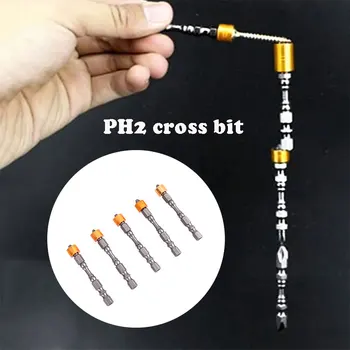 

Portable Yellow Aluminum Ring Cross Head Screwdriver Bit Tool Accessories Parts Hex Shank Drywall Screw Driver Practical