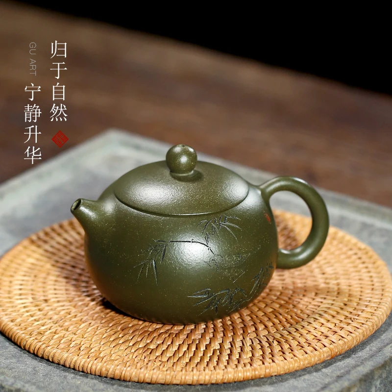 Yixing GuYue hall are recommended pure manual small kung fu tea set suits bamboo finches xi shi pot the teapot