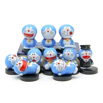 

10pcs/lot Creative Micro Garden Landscape Decoration Props Captain Doraemon Portrait PVC Action Figures Toy Kid Christmas Gifts