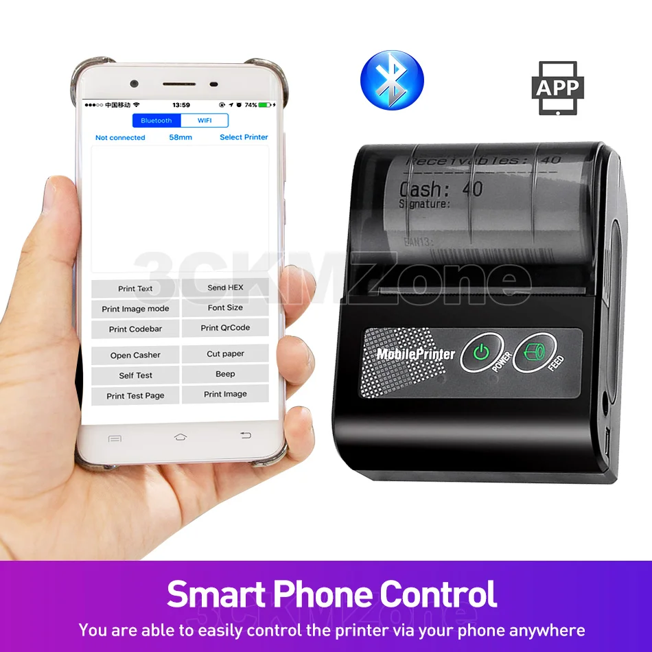 58 мм Bluetooth Термопринтер для iOS Android Портативный мини карманный чековый принтер для Windows Android IOS система