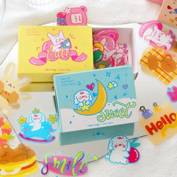 

52Sheets/pack Kawaii Cute Bear Rabbit Sticker Diary Planner Stickers Scrapbooking School Office Supplies Bullet Journal sl2645