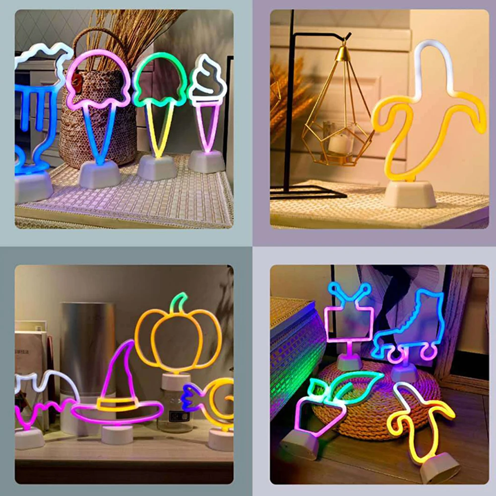 Led Neon Sign Light Colorful Halloween Bat Candy Neon Lamp Holiday Xmas Party Wedding Decor Kids Room Decoration Night Lamp 4