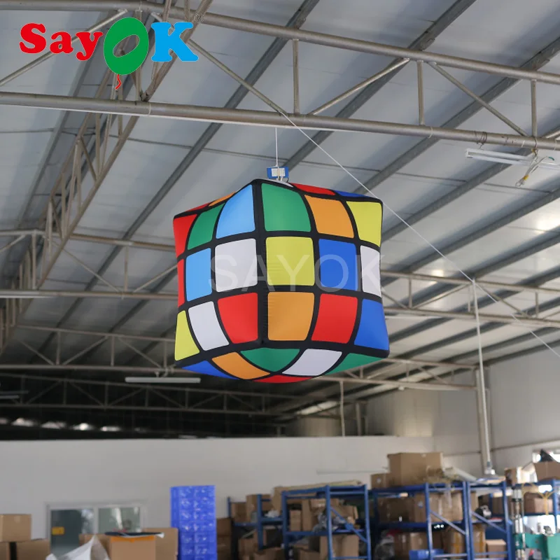 1 м(3.28ft) дизайн Led надувной куб/надувной волшебный куб/надувной куб для мероприятий, пабов, вечерние, потолочные украшения