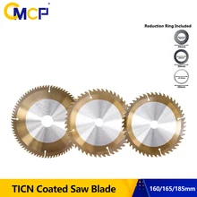 Lame de scie circulaire TCT pour le bois, 160mm, 165mm, 185mm, avec revêtement TiCN, disque de coupe en carbure, 24/40/48/80T, 1 pièce