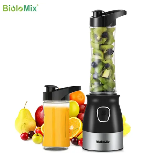 BPA 프리 500W 휴대용 개인 블렌더 믹서 푸드 프로세서 (초퍼 보울 포함) 600ml 쥬서 병 고기 분쇄기 베이비 푸드 메이커 2