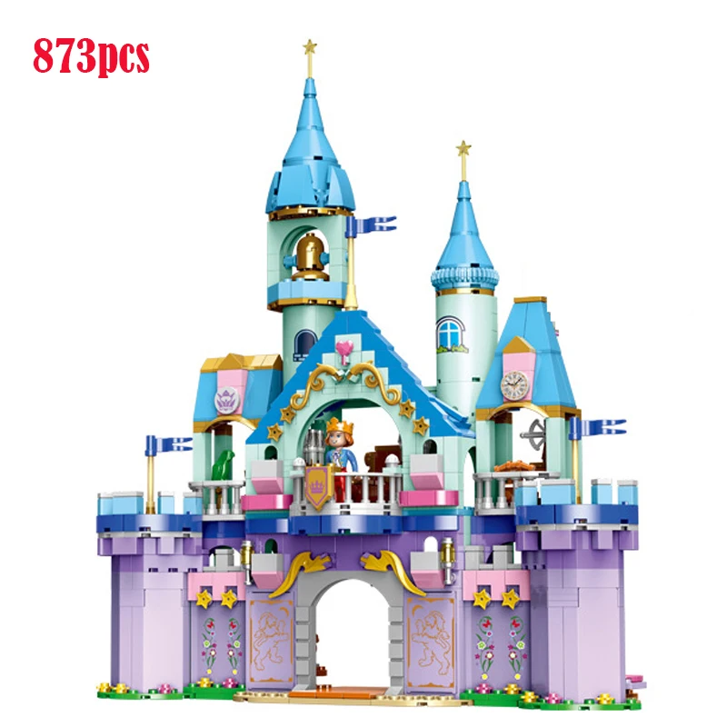 

Disney Fairy tale story Princess CASTLE MOC building block Prince figures assembly bricks educational toys for girls gift