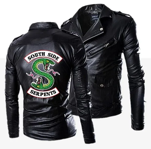 New Autumn Men's PU Leather Riverdale Southside Serpents Jacket For Men Fitness Fashion Male Suede Jacket Casual Coat
