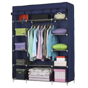 

Wardrobe Non-woven Fabric Navy Blue 5-layer 12-compartment Bedroom Furniture Spacious Storage Cabinet Simple Decoration For Home