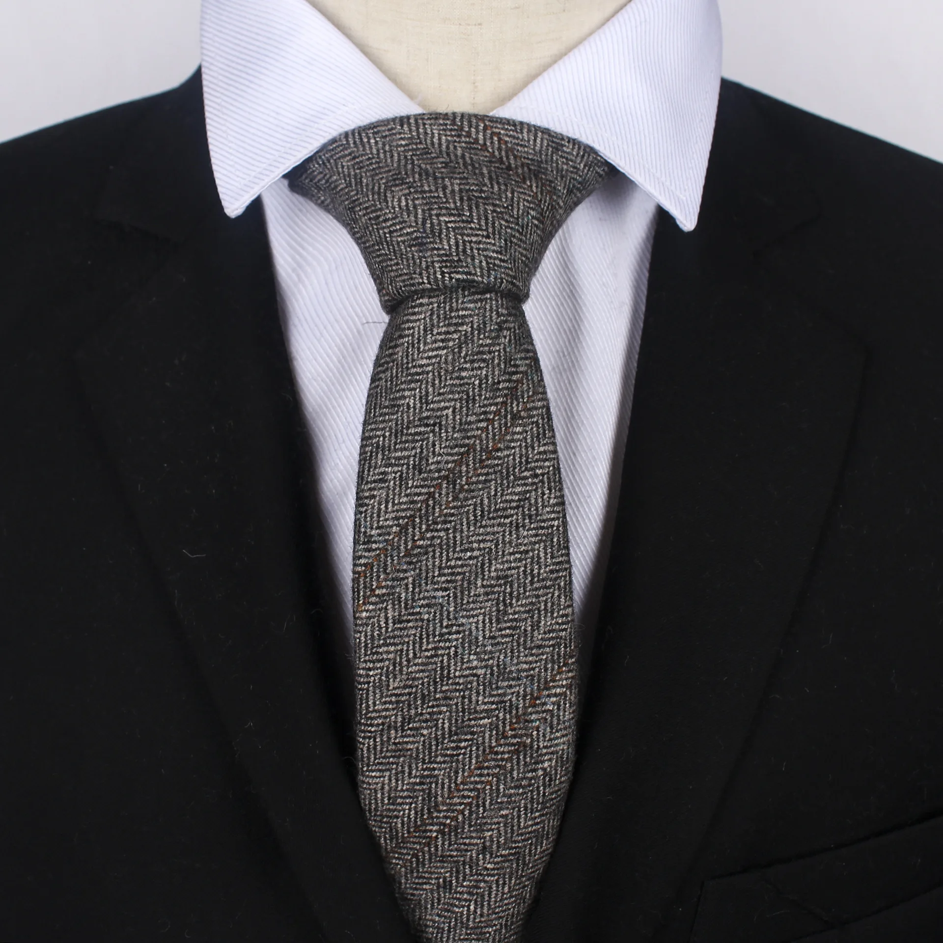 Twill WT004-B Аксессуары для одежды галстуки мужские шерсть 6,0 см широкие клетчатые Хаундстут модные галстуки для взрослых пряжа-краситель Геометрическая Шея галстук для мальчиков и девочек - Цвет: Twill WT004-B