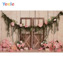 Yeele деревянные двери цветок стена сон день рождения Цветочные фотографии фоны индивидуальные фотографические фоны для фотостудии