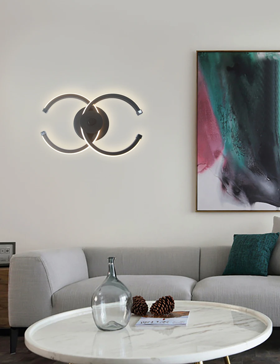 Lâmpadas de Parede Luzes de Parede Sala de Estar Iluminação de Parede Quente e Luz Estilo Nórdico Quarto Lâmpadas Interiores Luz Branca Fria Led 8 Lâmpadas de parede led estilo nórdico quarto
