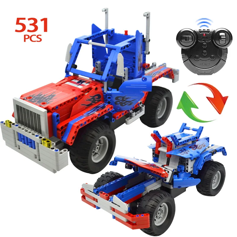 531 шт. Детский конструктор Optimus Prime Truck MOC С дистанционным управлением|Блочные