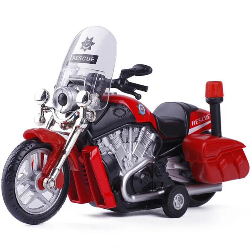 17,5 см оттягивающийся Мотоцикл Велосипед литье под давлением Металл Пластик мотор патруль модель полицейской машины Детские Сувенирные игрушки