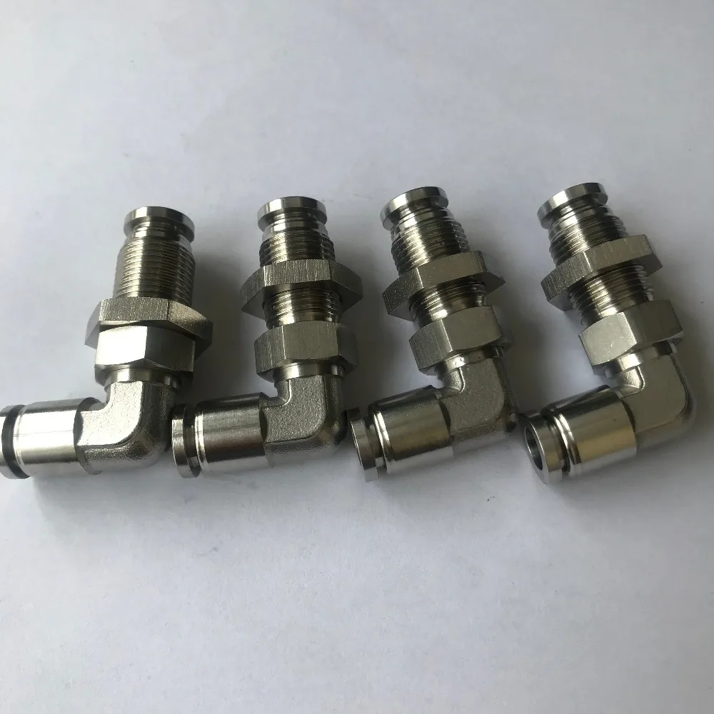 Pneumatic Stainless steel Hose 4-12mm Quick Connect Air Fitting PLM Union 90 Degree Elbow Plastic Bulkhead fitting | Обустройство