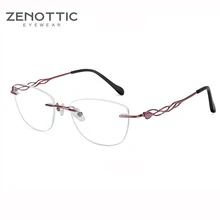 Титановые очки ZENOTTI, оправа для женщин, ультра светильник, очки, Классический роскошный дизайн, Рецептурные очки для близоруких, очки, Новинка AX1272