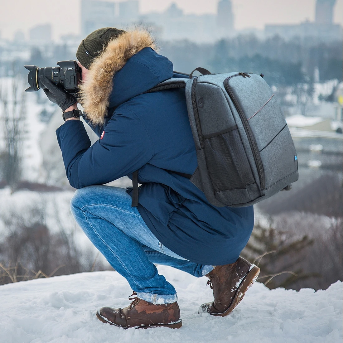 Photographer's heavy-duty camera backpack