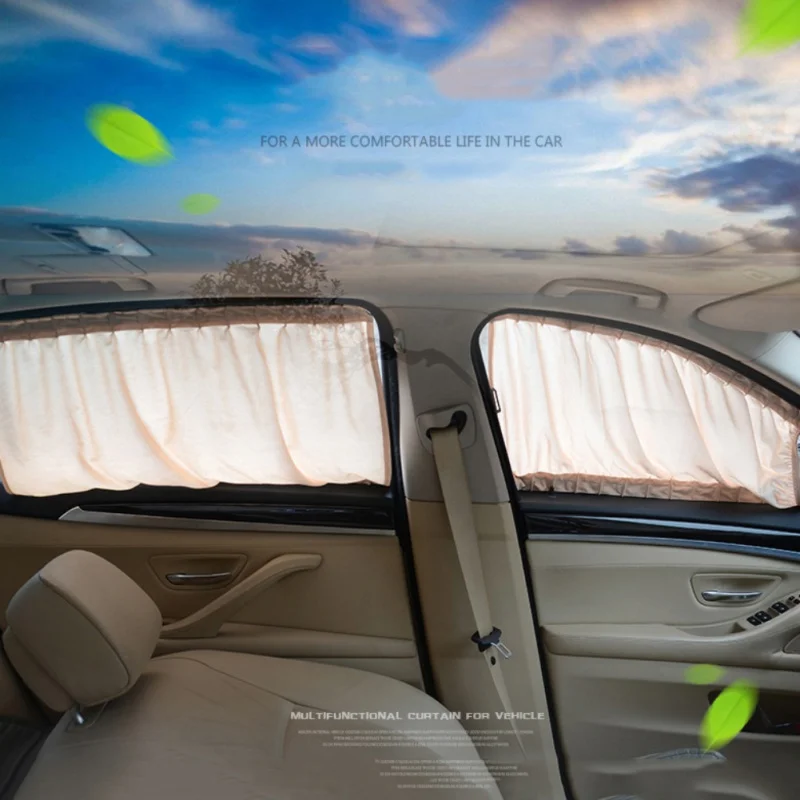 

Dropshipping 2Pcs General Application Car Rear Window Sun Shade Sunshade Blind Curtain Black Cloth For Baby And Family