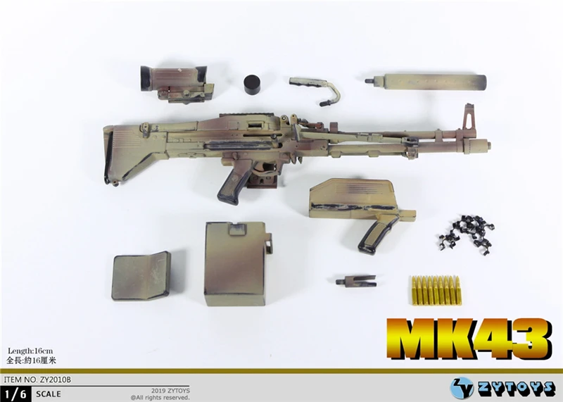 1:6 весы MK43 светильник пулемет оружие пластмассовые игрушечные модели подходят 12