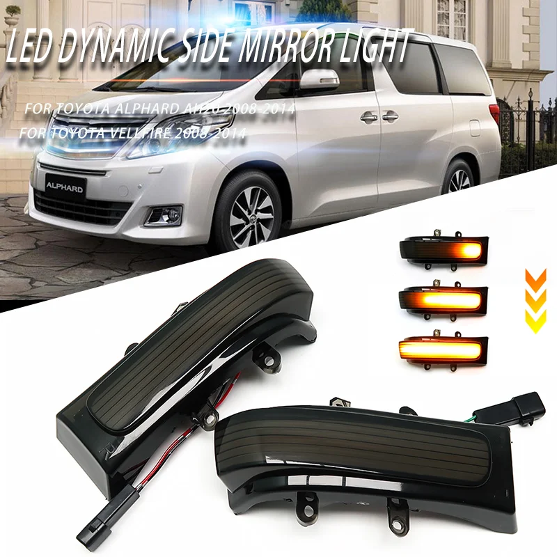 

LED Dynamic Turn Signal Side Mirror Sequential Light For Toyota Alphard AH20 Vellfire 4Runner Highlander RAV4 Sienna XL30