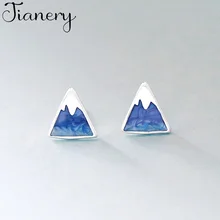 JIANERY/Винтажные 925 пробы серебряные треугольные серьги для женщин, очаровательные ювелирные изделия для свадебной вечеринки, рождественские подарки