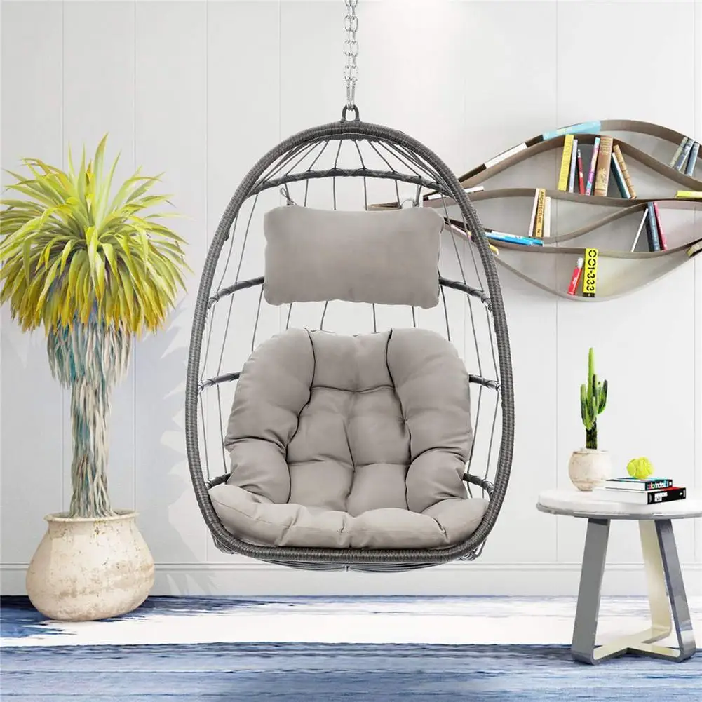 Garden Hanging Basket Chair Cushion Hammock Swing Seat Cushion Thick Nest Back Pillow For Indoor Outdoor Patio Yard Garden Beach