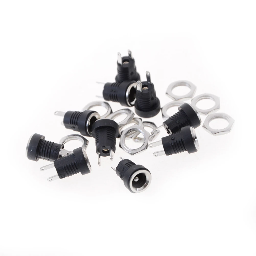 

10Pcs/Set DC-022B DC Power Jack Socket Dc Connector Adapter Interface DC022B 5.5X2.1MM Supply Jack Socket Panel Mount Plug